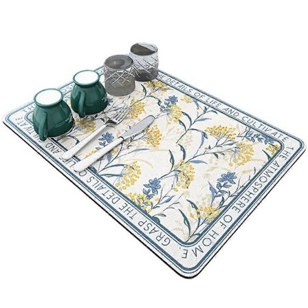 Avrinningsmatta med diskmatta i mikrofiber och 100% gummibaksida för effektiv torkning