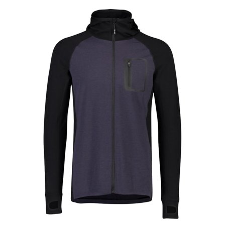 Mons Royale Men's Traverse Mid Full Zip Hood Men Mid layer tops Black S