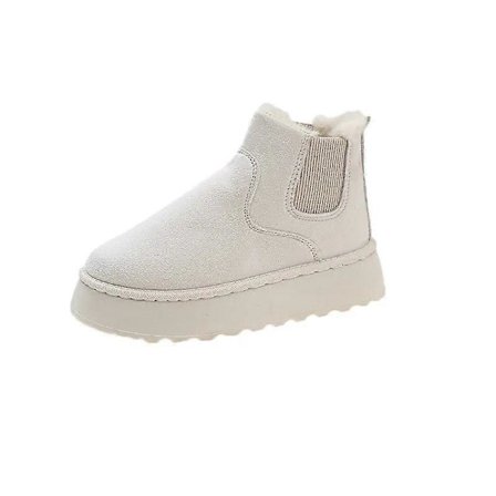 Snökängor Plysch Varma Halkfria Vattentäta Dam Flats Sneakers Casual på Kvinnlig Ankel Botas Mujer-lingling}