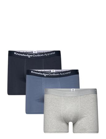3-Pack Underwear - Gots/Vegan Boksershorts Blå Knowledge Cotton Apparel