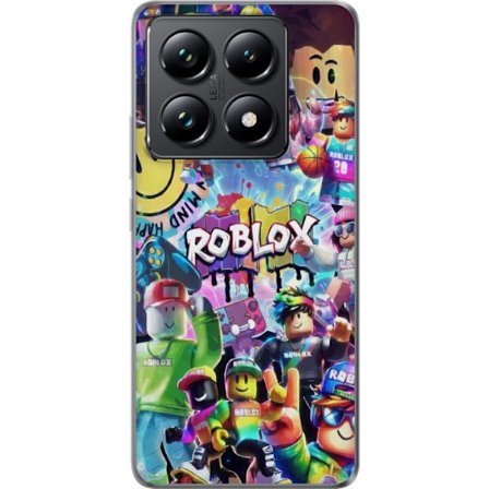 Kompatibel Mobilcover til Xiaomi Xiaomi 14T Pro Stor farverig Roblox-verden med mange karakterer, energifyldt gaming-illustration perfekt til bÃ ̧