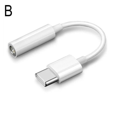 【PP】1*USB-C Typ C -sovitinportti 3,5 mm:n aux-ääniliitäntään Kuulokkeet Valkoinen iPhone 15 -sarjalle