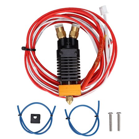 MH 3D-skrivertilbehør 2 i 1 1,75 mm 2-farget metallvarmespredningseffekt Hot End Kit