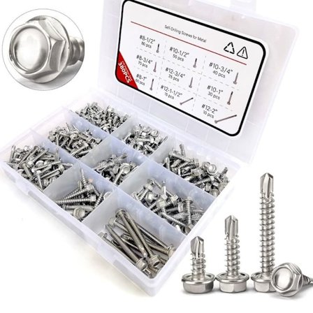 380 stk selvborende skruer for selvborende metallskruer