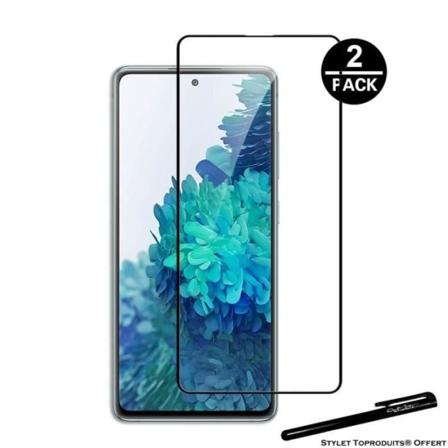 [2pack] Härdat glas för Samsung Galaxy S20 FE Black Edge Skyddsfilm med Stylus Toproducts