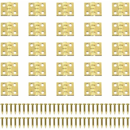100 stk Mini Retro Hengsler Hengsler Koblinger Messing Hengsel Små Metallhengsler Miniatyrhengsel med Skruer Skapdør Skuff Bryst