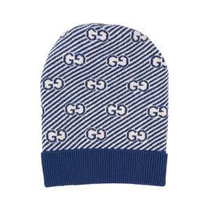 Kids - Gucci Navy GG Logo Beanie S (52cm) - Headwear - S (52cm) - Navy - Junge
