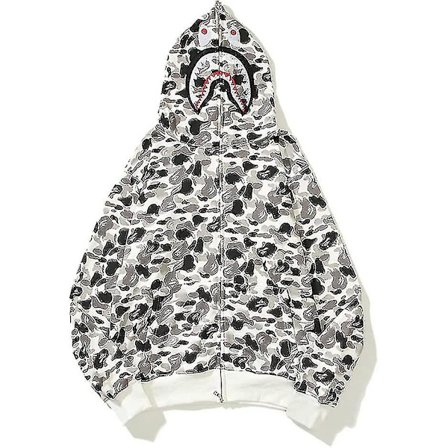 Shark Ape Bape Hoodie Camo Print Polyestertröja Casual Loose Zip Hoodie Jacka För Herr Dam