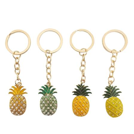 4 kpl Kiiltävä ananas Avaimenperät Laukku Avaimet Riippuva koristeellinen avaimenperä