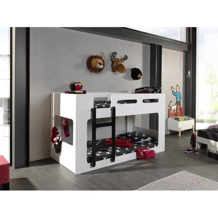 Vipack Våningssäng - Luca - Låg - Vit - Litenleker