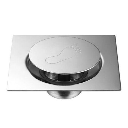 Gulvrist i rustfritt stål med returventil, skjult gulvrist (15X15)