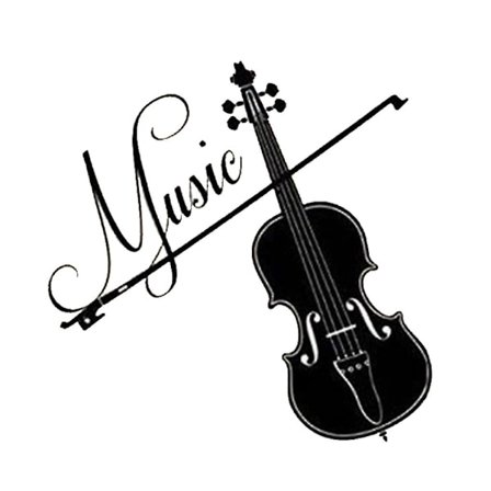 Violinformet vægklistermærke til hjem, stue, soveværelse, arbejdsværelse, tv