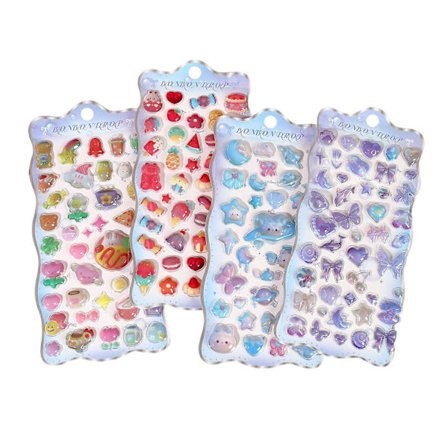 Tecknad Präglad PVC-sticker för Anteckningsbok Journal Vattenflaska Fotoalbum Scrapbooking Dekoration Barn Belöningssticker[HK]