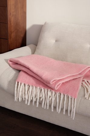 Jotex - Pledd i Ullmiks rosa - WOLFGANG - Kjøp Pledd hos Jotex