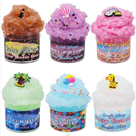 6-pack Butter Slime Kit för flickor, stress relief för barn