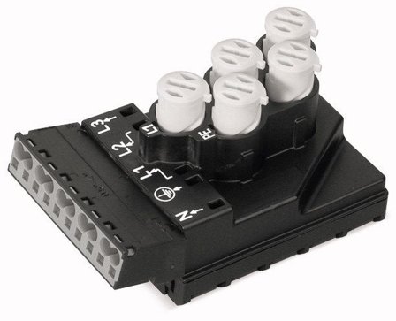 Wago 772-261 Påmatingsenhet 5-polet, strekkavlaster, svart, Stikkontakter & kabler