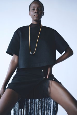 Soft Goat - Woven Top - Kashmirtröja dam - XL - Black