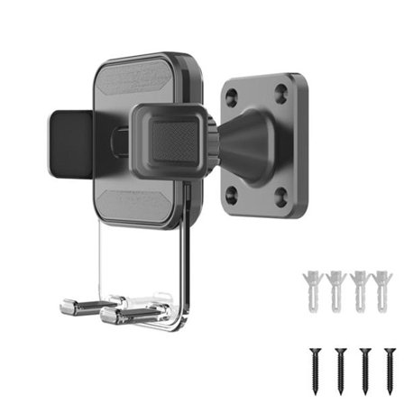 Mobilhållare med väggfäste och 360 graders justerbar vinkel - Svart