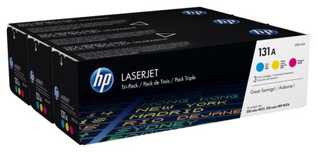 HP 131A 3-pack cyan/magenta/gul original LaserJet tonerkassetter, 888182055885