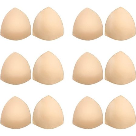 BH-innlegg 6 par, BH-innlegg, avtagbare brystforstørrende innlegg for kvinner (Beige)