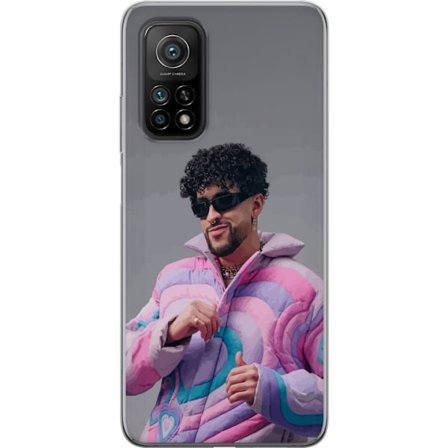 Kompatibelt Mobildeksel til Xiaomi Mi 10T Pro 5G Fargerik illustrasjon av et trist hjerte på stranden med palmer, delfiner og solnedgang i retro kunst