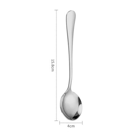 1 stk Rustfritt stål Langt Håndtak Stor Rissuppeskje Ramen Nood Silver 1