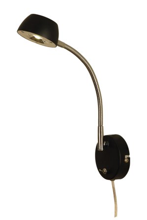 Aneta Lighting JUNO vegglampe, svart/krom, 5W LED