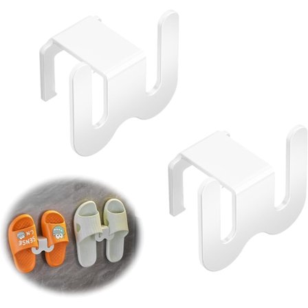 Väggmonterade Skohållare för Tofflor - Plast Skohållare Väggmonterad Handdukshållare för att Hänga Tofflor för Badrummet