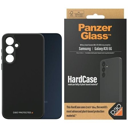 PanzerGlass Hardcase D3O Bio militær sertifisering for Samsung Galaxy A35 5G - gjennomsiktig/svart