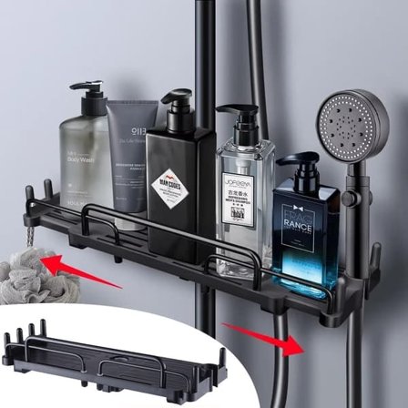 Udtrækkelig Brusehylde uden Boring - Shampoo Holder & Opbevaringshylde til Badeværelse-FS-