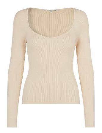 Solia Knit V-Neck Beige Second Female