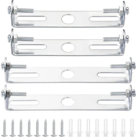 4 stk Takplate Lett Feste Takfeste Hengende Lampeholder for Vegg- eller Takmontert Lampemonteringsfester med Skruer Jern 110mm Sølv