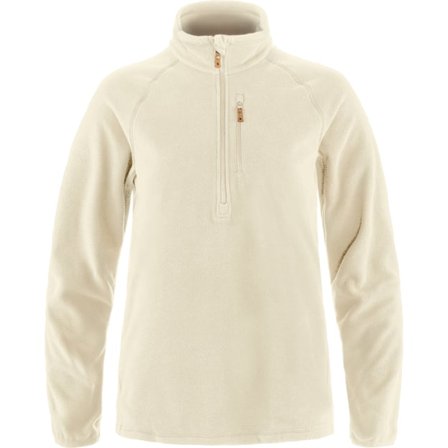 Fjällräven Women's Övik Lite Fleece Half Zip Top in Chalk White | Size: Medium, Recycled Polyester