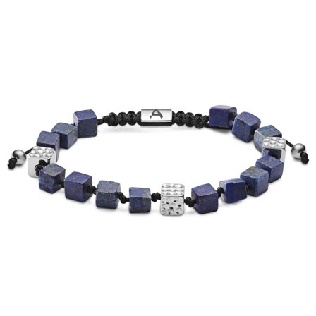 Orphic | Lapis Lazuli & Sølvfarvet Rustfrit Stål Armbånd til mænd - Perlearmbånd