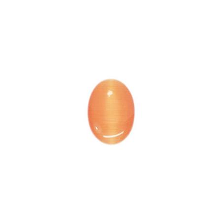 Cabochon, Cat's Eye Glas, Ca 13x18mm Oval, Aprikos, 1st Flerfärgad