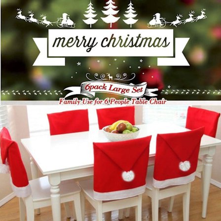 6-pack julstolsöverdrag, stolsöverdrag, tomteluva