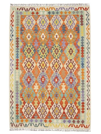 Kilim Afghan Old Style Rug 196X297 Wool