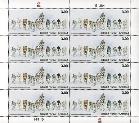 Grønland - Hundeslæde - Postfrisk 8-ark