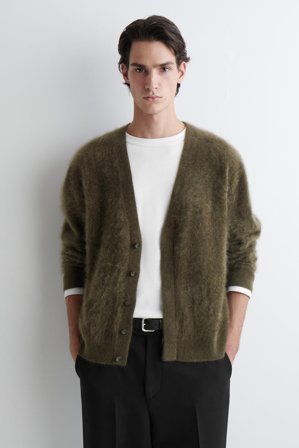 COS Homme Cardigan À Col En V En Cachemire Brossé in Marron