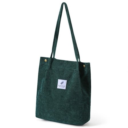 Dame Canvas Corduroy Tote Bags Håndveske Dame GRØNN