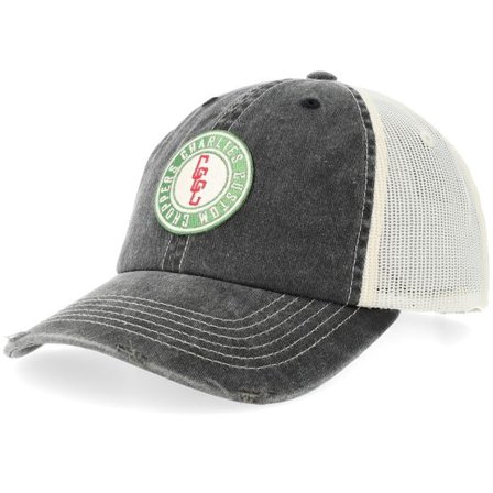Iconic - Svart trucker Keps - Cherlies Custom Choppers Distressed Black/Stone Pigment Washed Dad Cap Trucker @ Hatstore