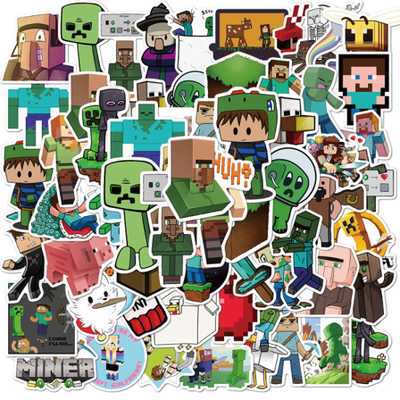 (A) 50 stk. Minecraf-t klistermærker vandtætte vinylklistermærker til bærbare computere