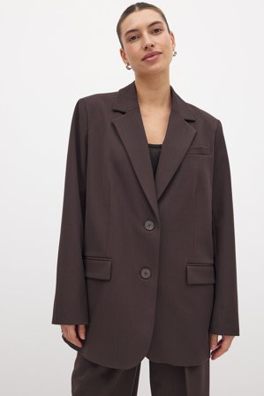 NA-KD Maxi-Blazer in Übergröße - Oversized Blazers - Braun - EU 32