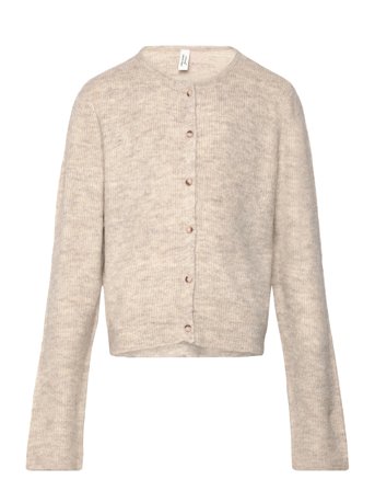 Vmlefile Ls O-Neck Cardigan Btq Girl Beige Vero Moda Girl