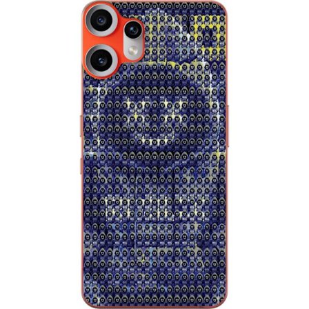 Kompatibelt Mobilskal till Nothing Nothing CMF Phone 2 Pro Upprepande mönster med mystiska hoodie-figurer i blått och gult, grafisk gaming-inspirera