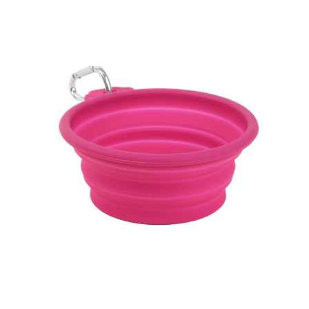 Selected by ZOO - Sammenleggbar reiseskål Soft Rosa M/L 400 ml, 14x12,5 cm, 14x12,5 cm - Hund - Matplass & vannautomater for hund - ZOO.no