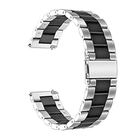 Ble Snap Spänne Tre pärlor Solid Rostfritt stål Armband Smart Watch