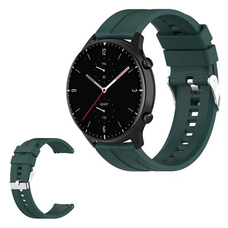 22mm silicone watchband for Amazfit devices - Dark Green