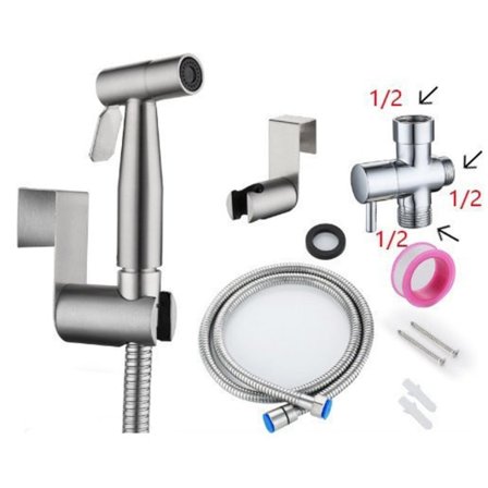 Håndholdt bidetbruser, rustfrit stål børstet nikkel spray kit,