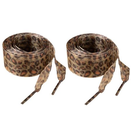 Skosnören med leopardtryck 140 cm långa 25 mm breda skosnören Organza skosnören